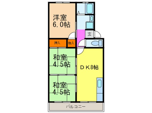 りばぁさいど多聞の物件間取画像